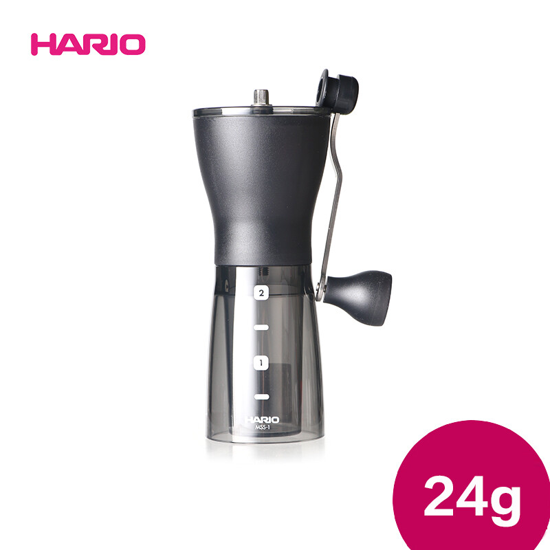 HARIO Japanese hand brewing coffee set grinder hand brewing pot set home hand grinder coffee powder grinder gray and white set 1-4 servings + red grinder