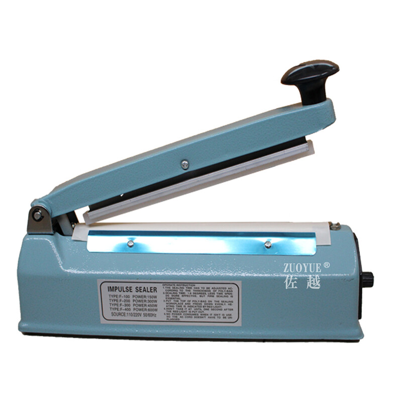 Zuoyue PFS200 300 iron shell printing wide side hand pressure sealing machine 8MM wide side plastic aluminum foil bag sealing machine Kraft paper bag printing date manual sealing machine 200MM