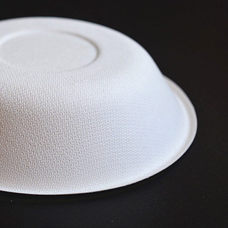 Red Tiepu 50-pack disposable thickened sugar cane pulp natural pulp tableware white paper plate paper plate paper bowl plate painting paper 8-inch lace paper plate