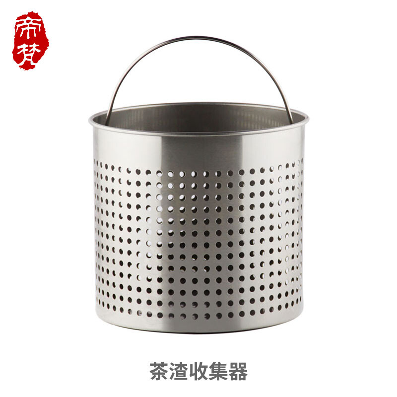 Difan tea bucket tea trash can stainless steel thickened filter residue drainage bucket with handle and lid office commercial wholesale 30L sand steel silver tea bucket open style