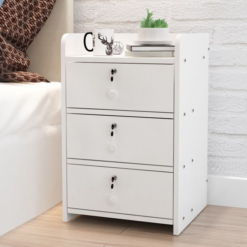Paden Bedside Table Small File Cabinet With Lock Paden Bedside Table Small File Cabinet With Lock Office Apartment Simple White 38 35 60