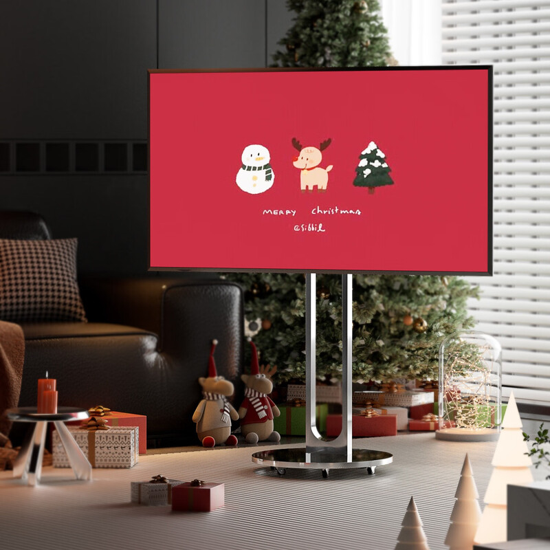 Sencha TV mobile stand TV base bracket stainless steel TV stand floor-standing vertical suitable for Xiaomi Hisense tcl Sony Huawei Skyworth 55/65/75 inches Silver Arc TV Stand Silver Stainless Steel Style | Suitable for 40-75 inches