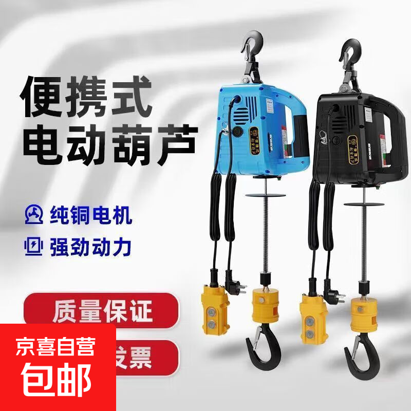Portable electric hoist 220v household small crane 0.5 ton lift lifting micro remote control electric hoist wireless remote control 300 kg 11.8 meters