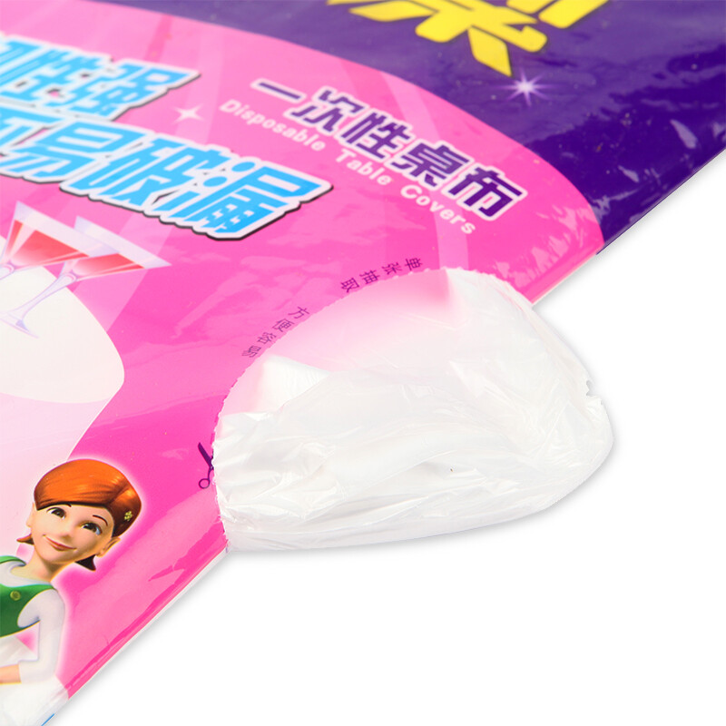 Miaojie disposable tablecloth, thickened, strong toughness, not easy to break, wedding transparent plastic waterproof tablecloth for kitchen and restaurant, festive large tablecloth 6 bags