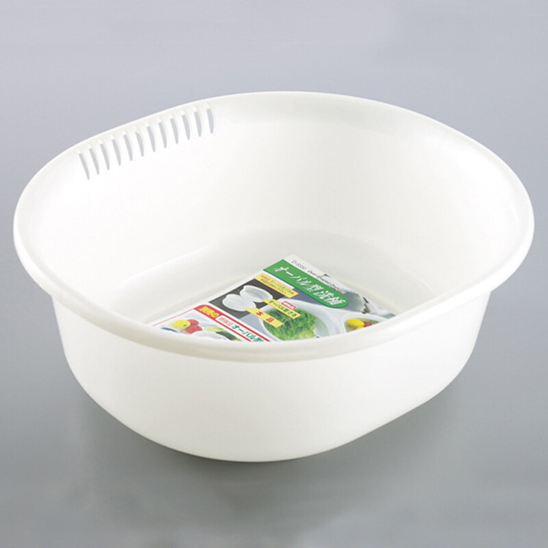SP SAUCE Japan imported vegetable sink kitchen drain basket washing basin dish storage basket combination of 2 pieces white Japanese SANADA