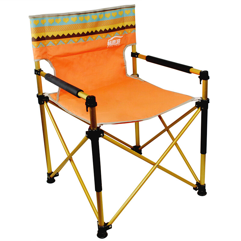 Easy Tour Outdoor Folding Chair Portable Director Easy Tour Outdoor Folding Chair Portable Director Audiovisual Computer Stool Aluminum Fishing Ethnic Style Orange