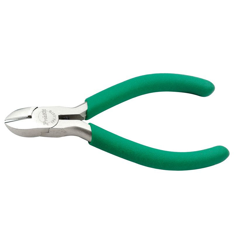 Pro skit diagonal pliers non-slip green handle titanium wire cutters (110mm) 1PK-037S