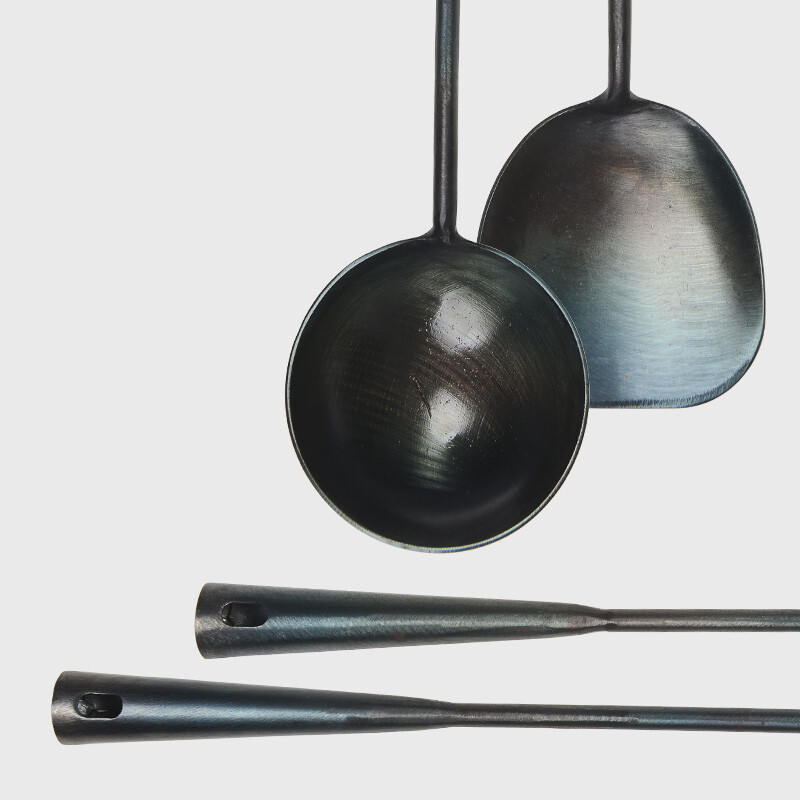 Zhensanhuan handmade wrought iron production household handmade long-handled iron pot chef spatula kitchen spatula soup spoon spatula