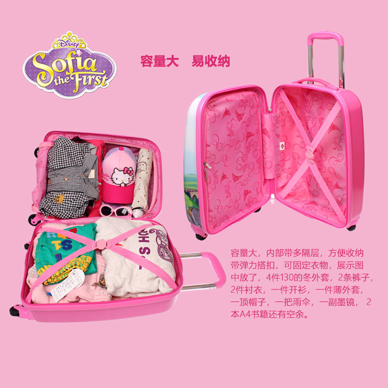 Yitongxiang Disney children's sit-down trolley case Elsa Princess suitcase universal wheel travel boarding case for boys and girls 16-inch new ice and snow pink zipper