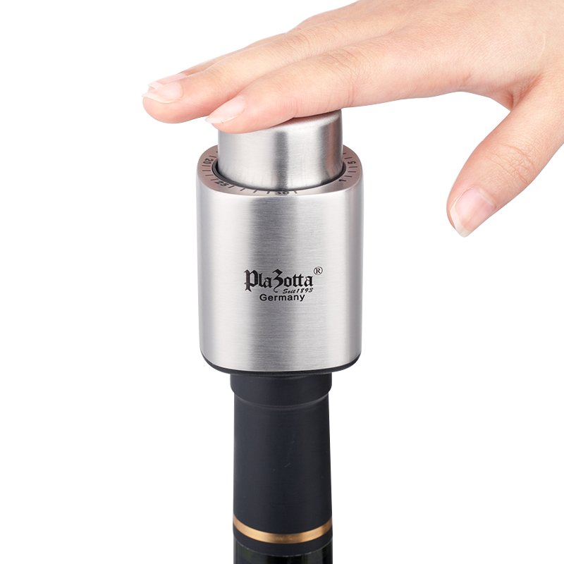 Plazotta seit 1893 Germany red wine vacuum stopper sealing stopper wine cap vacuum stopper bottle cap bottle stopper household red wine stopper stainless steel material