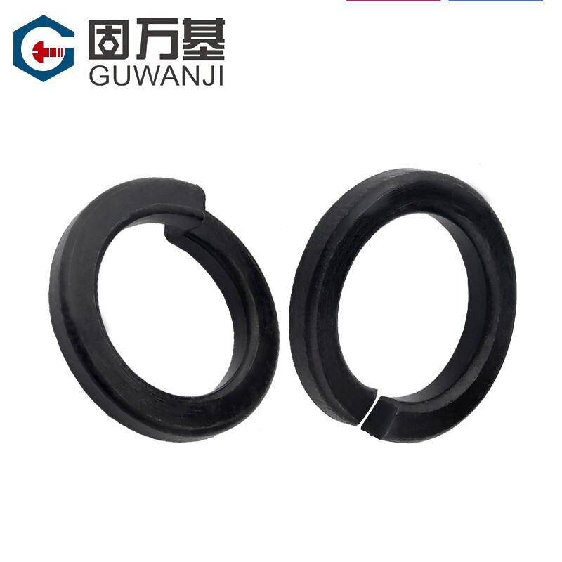 Guwanji 8.8 grade iron black thickened open elastic washer widened spring washer flat washer elastic washer flat washer national standard M16 50 pieces 8.8 grade black