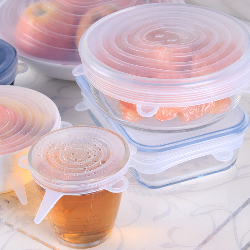 Baijie Silicone Fresh-keeping Cover Microwave Sealing Cover Heating Cover Bowl Cover Plate Cover Soup Pot Cover Fresh-keeping Cover 6 Pack