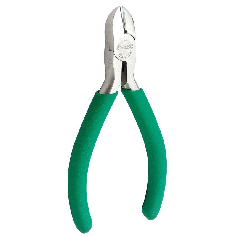 Pro skit diagonal pliers non-slip green handle titanium wire cutters (110mm) 1PK-037S
