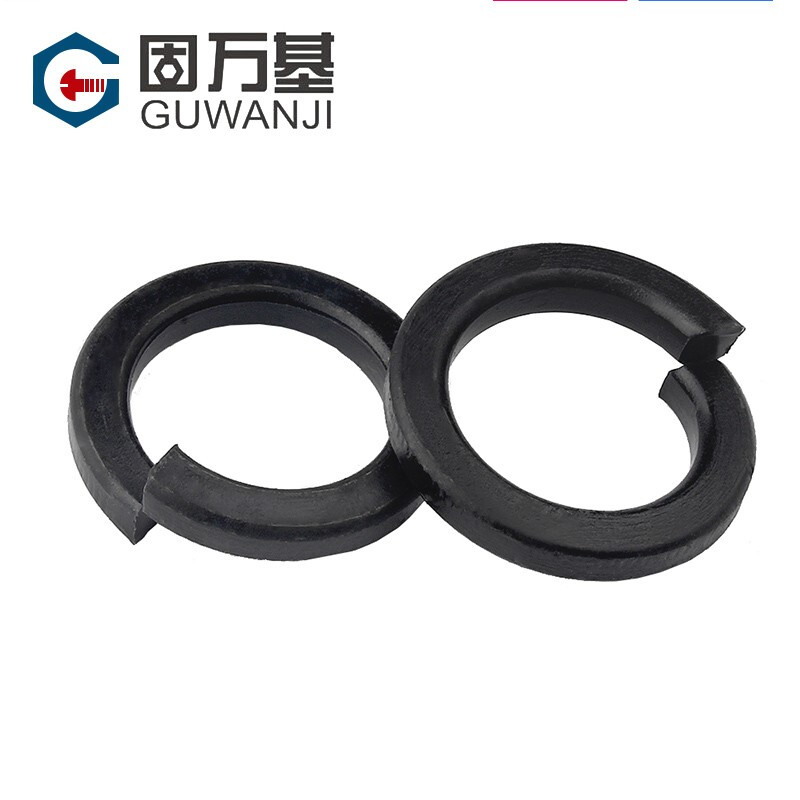 Guwanji 8.8 grade iron black thickened open elastic washer widened spring washer flat washer elastic washer flat washer national standard M16 50 pieces 8.8 grade black