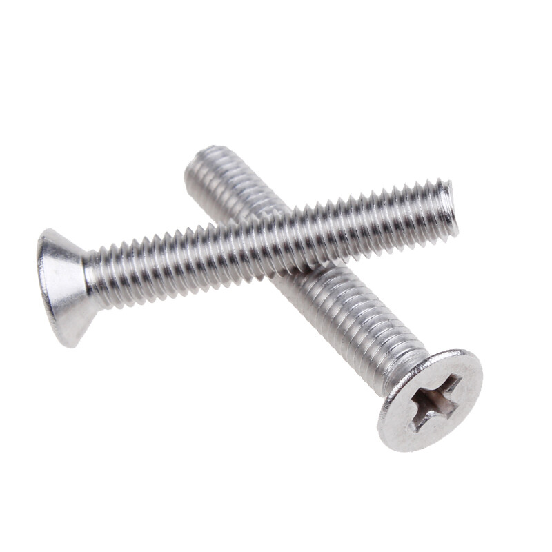 Guwanji 304 stainless steel cross flat head screw bolts countersunk head screw set complete flat tail machine wire screw extension M3*6 100 pieces