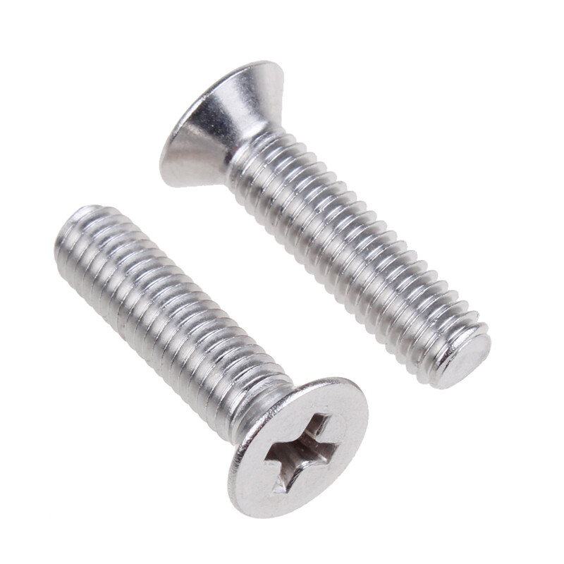 Guwanji 304 stainless steel cross flat head screw bolts countersunk head screw set complete flat tail machine wire screw extension M3*6 100 pieces
