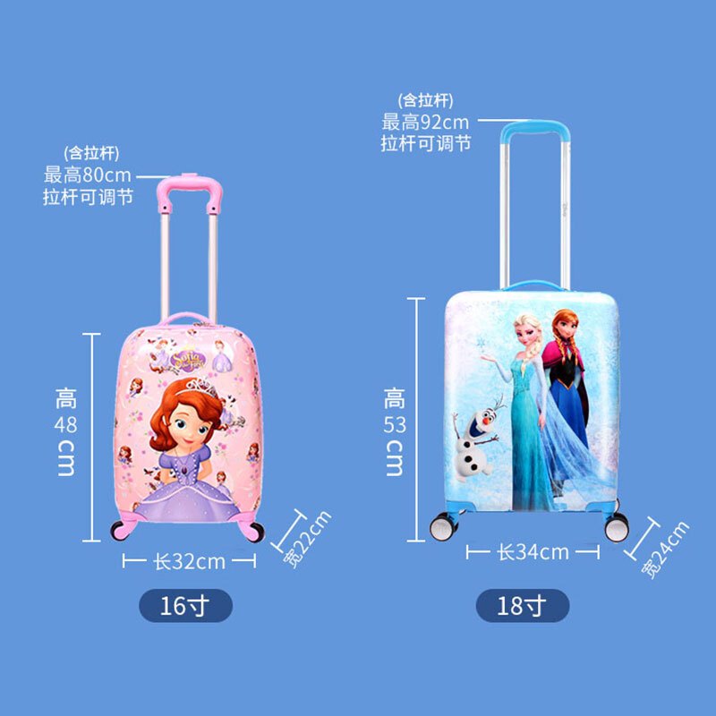 Yitongxiang Disney children's sit-down trolley case Elsa Princess suitcase universal wheel travel boarding case for boys and girls 16-inch new ice and snow pink zipper