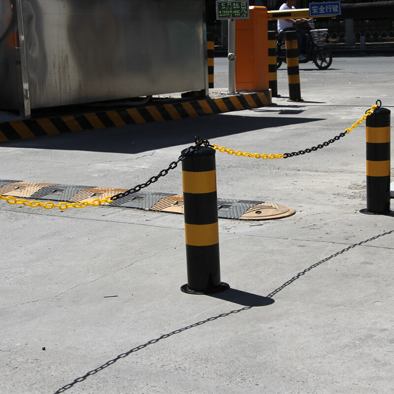 Quxing plastic black and yellow chain 3 meters reflective warning column isolation chain roadblock road cone safety protection chain