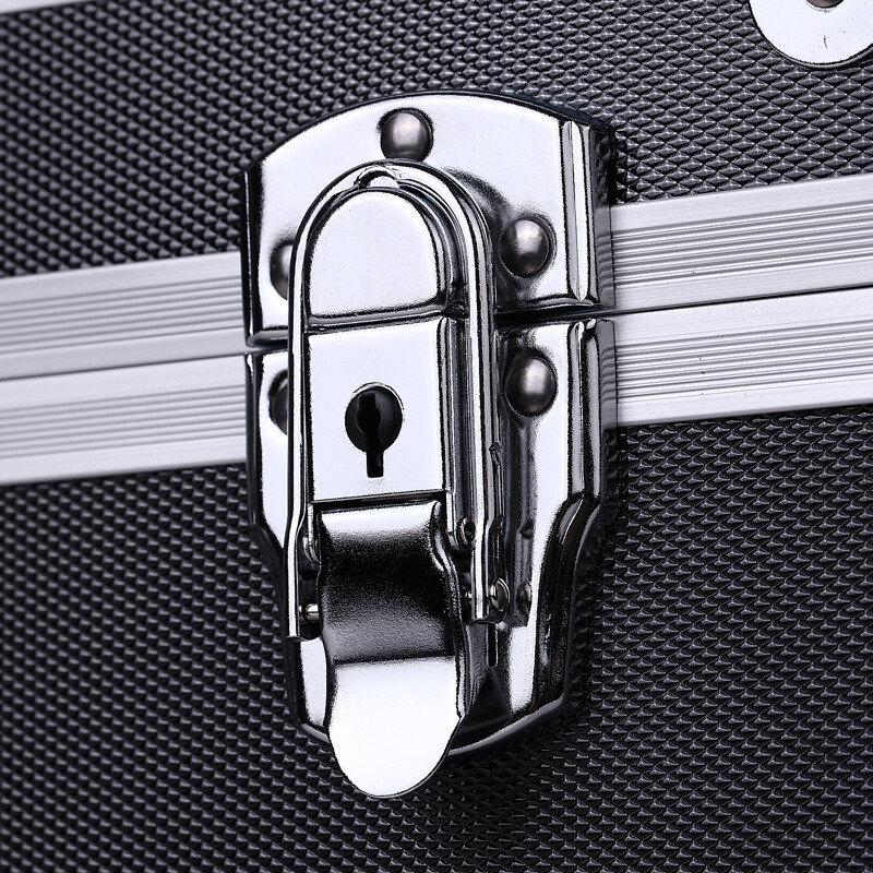 BORY multifunctional aluminum alloy trolley hardware repair tool storage box safety equipment instrument box black small trolley box empty box 48*36*22CM