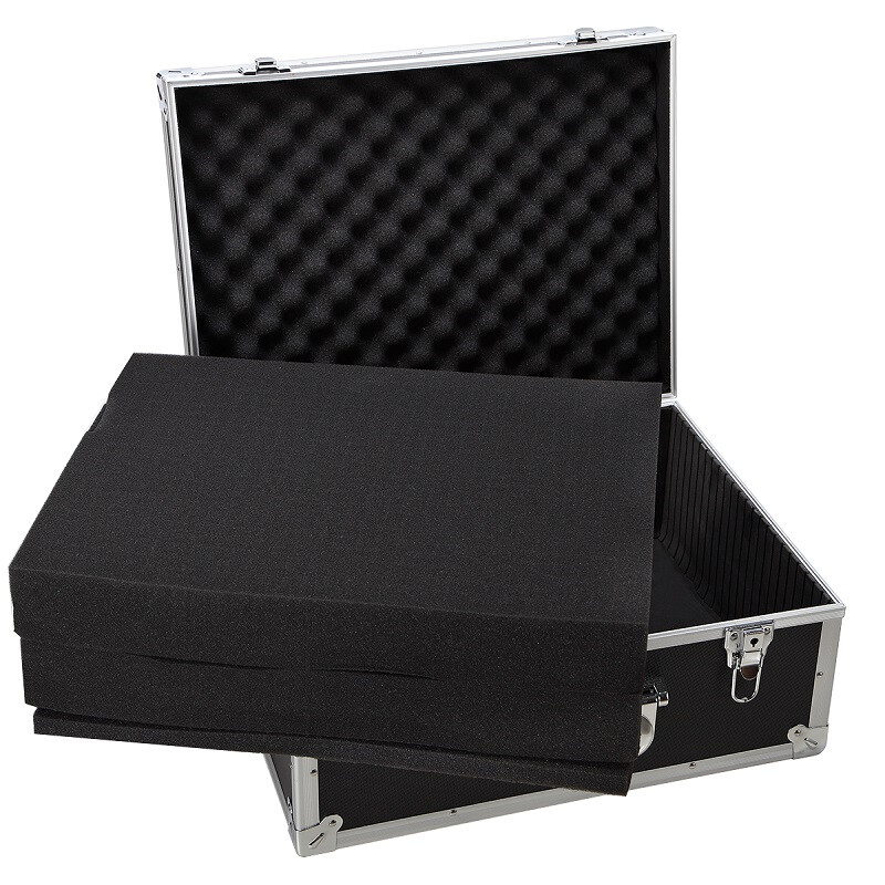 BORY Trolley Tool Box Aluminum Alloy Tool Box Large Photography Box Camera Case Trolley Instrument Display Box Matt Black Heavy Duty Trolley Tool Box 65*43*31CM