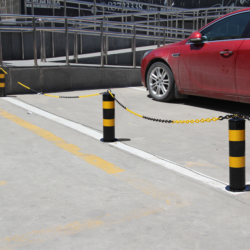 Quxing plastic black and yellow chain 3 meters reflective warning column isolation chain roadblock road cone safety protection chain