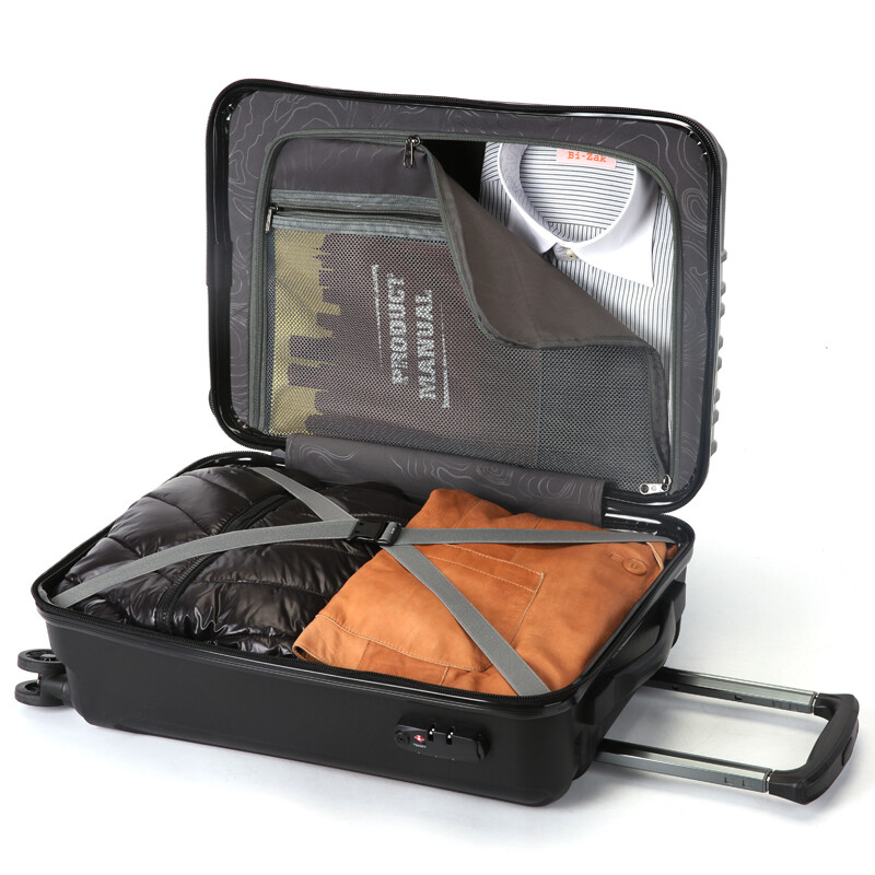 SUISSEWIN Xiangxing trolley case boarding case male and female student suitcase universal wheel password small suitcase 20 inches black 8810