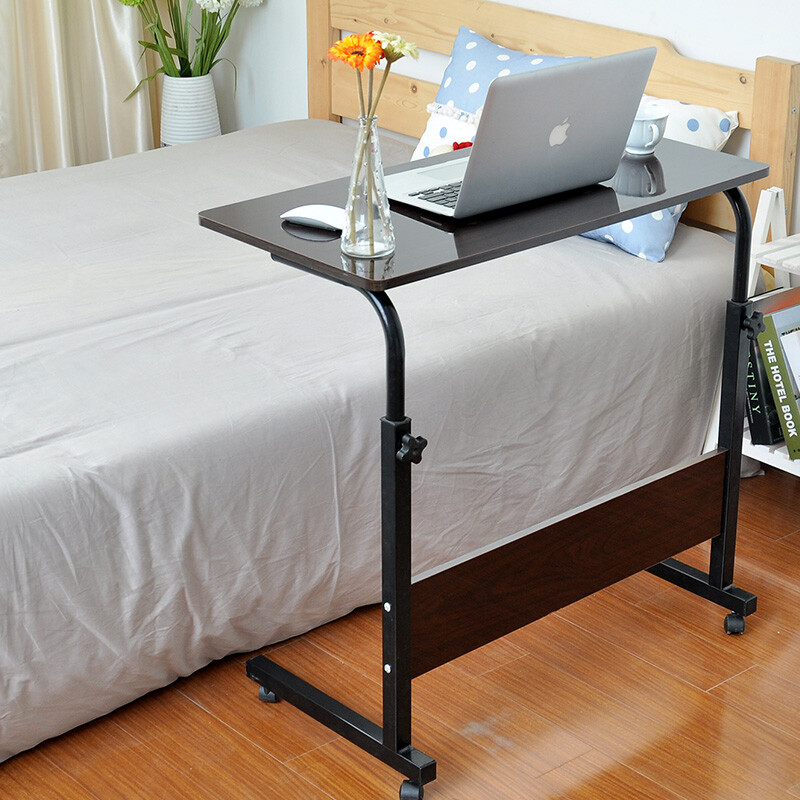 Double Bedside Computer Desk Black Walnut Color Lazy Removable Table Laptop Simple Small Sofa Side Modern Coffee