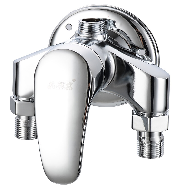 Bowen bathroom all-copper valve body exposed shower faucet hot and cold faucet open pipe mixing valve faucet shower exposed B round soft style