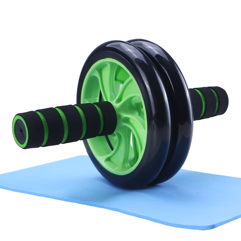 Mentojia Abdominal Wheel Abdominal Muscle Wheel Household Silent Abdominal Machine Double-Wheel Roller Abdominal Fitness Equipment Set Double Wheel Green (Wheel Diameter Approximately 16.5CM)