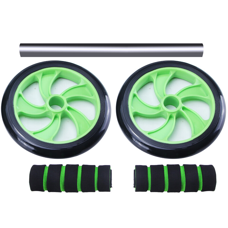Mentojia Abdominal Wheel Abdominal Muscle Wheel Household Silent Abdominal Machine Double-Wheel Roller Abdominal Fitness Equipment Set Double Wheel Green (Wheel Diameter Approximately 16.5CM)