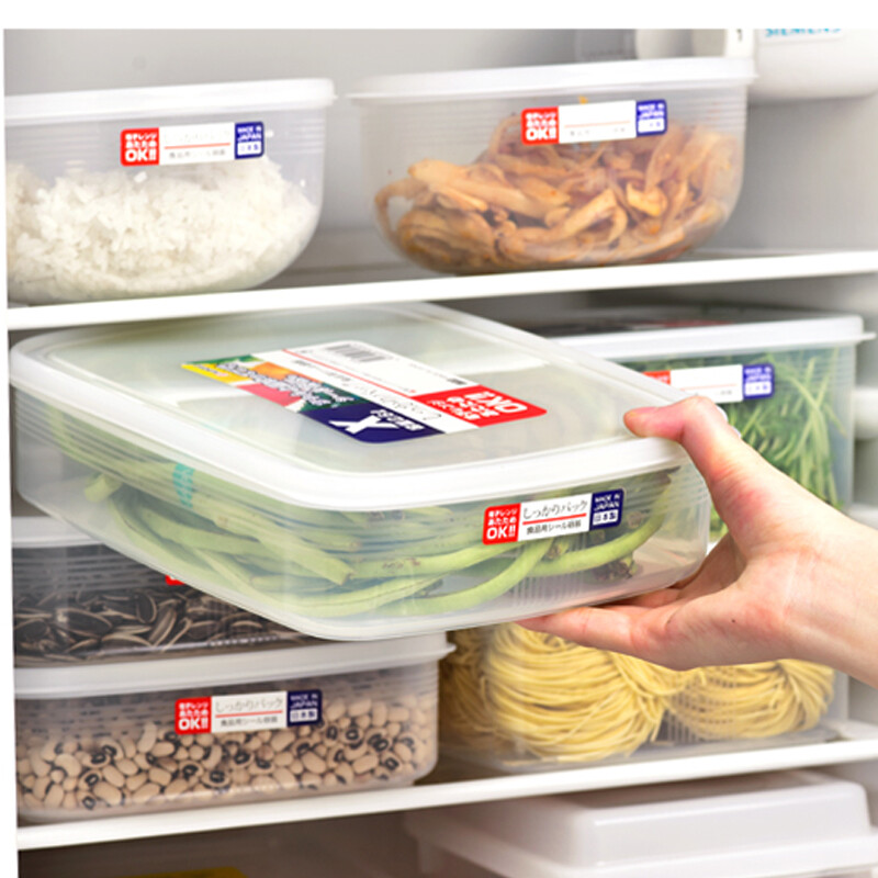 Home KATEI STORY Japan imported refrigerator crisper food sealed freezer box microwave heating lunch box kitchen storage box round 1.3L