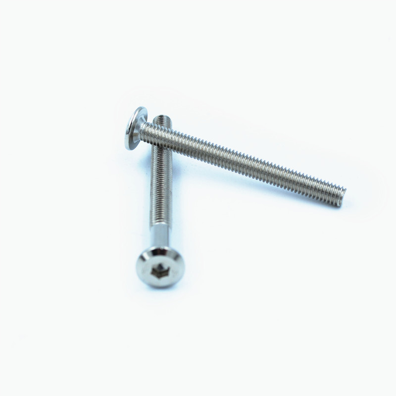 Filgu M6 national standard flat head hexagonal screw crib crib connector furniture table and chair fastener machine screw hexagonal nickel-plated single screw 6*30mm=10 pieces