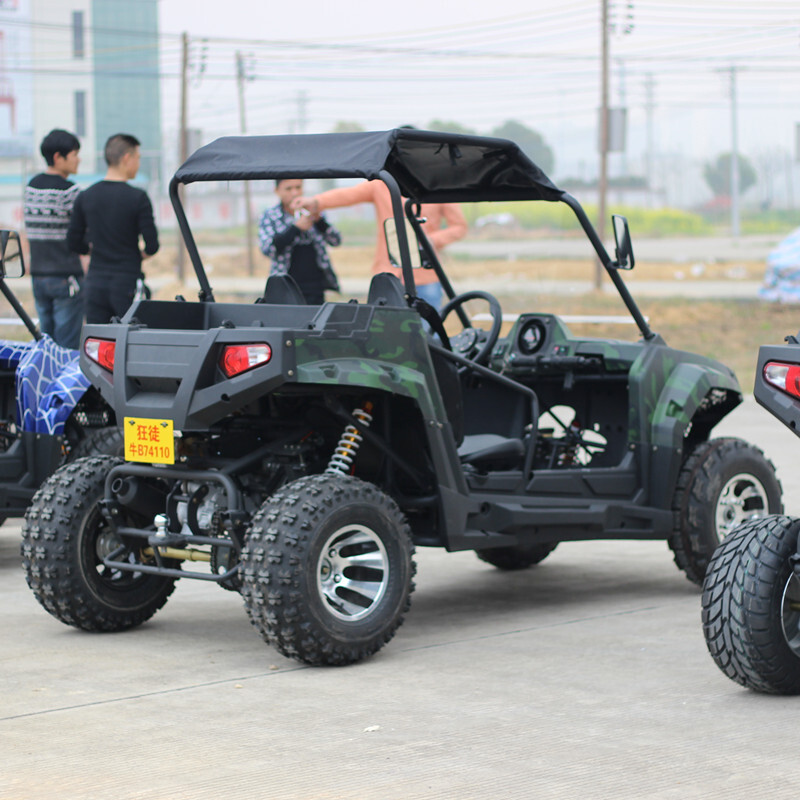 Two-seater four-wheel ATV, farmer's vehicle, all-terrain vehicle, off-road motorcycle, Wuji 200cc oil-cooled go-kart steering wheel roof, package six (200cc oil-cooled)