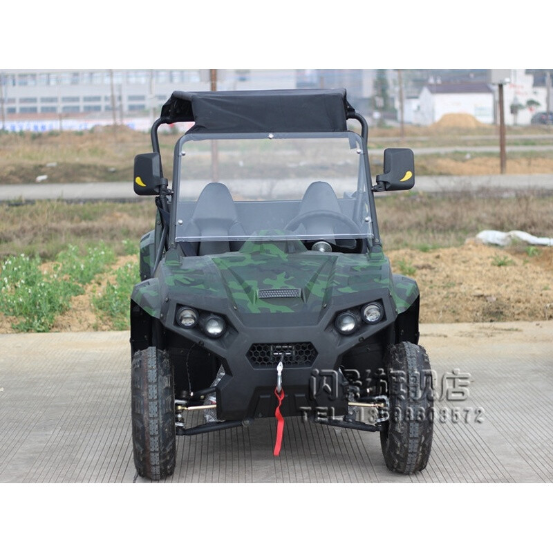 Two-seater four-wheel ATV, farmer's vehicle, all-terrain vehicle, off-road motorcycle, Wuji 200cc oil-cooled go-kart steering wheel roof, package six (200cc oil-cooled)