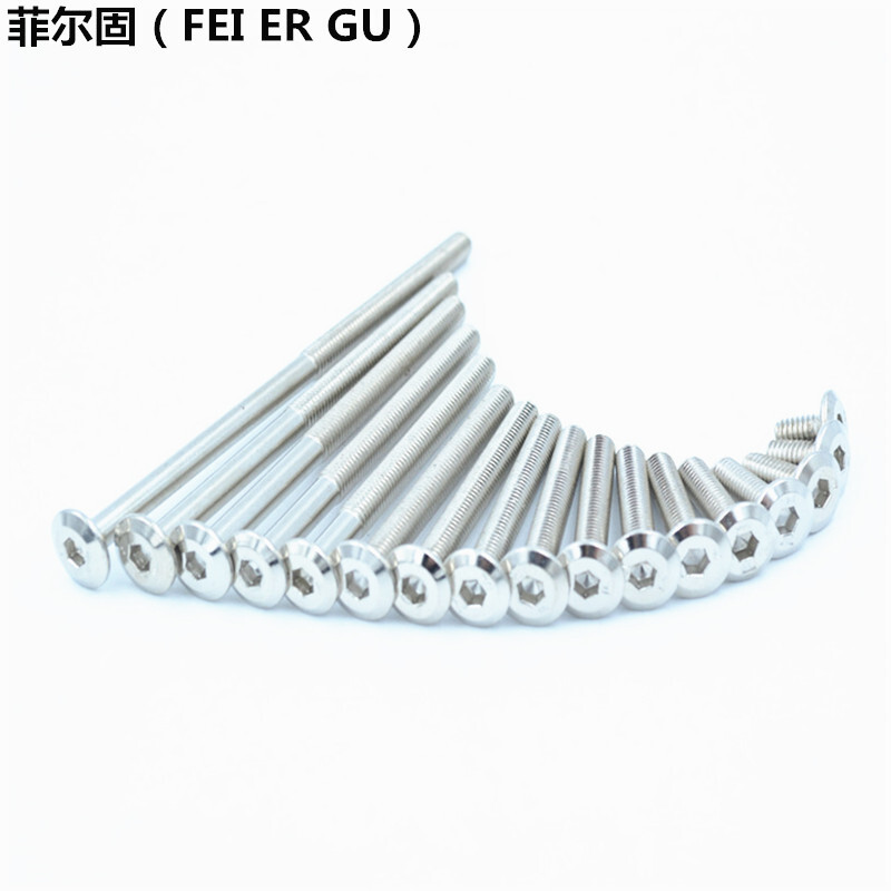 Filgu M6 national standard flat head hexagonal screw crib crib connector furniture table and chair fastener machine screw hexagonal nickel-plated single screw 6*30mm=10 pieces