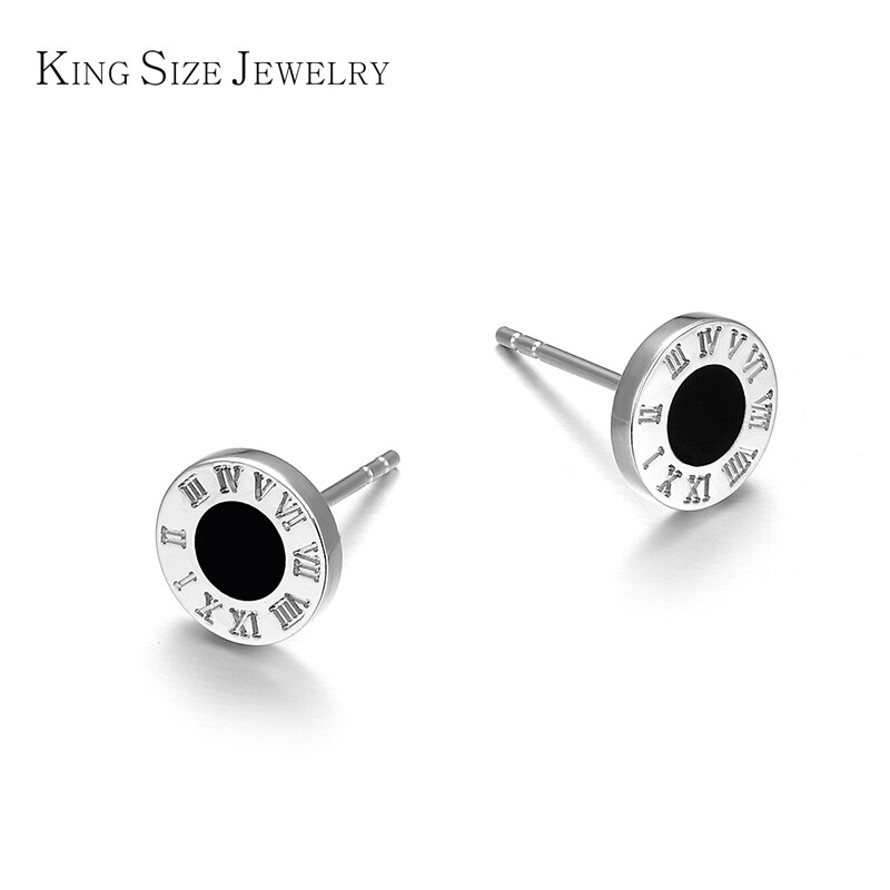 King Size Jewelry 18k Gold Earrings For Men And Women Cool Black King Size Jewelry 18k Gold Earrings For Men And Women Cool Black Agate Rose S Round White Single