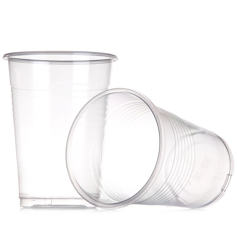 Miaojie plastic disposable cup tea space aviation transparent food grade thickened 240ml*100 only medium size