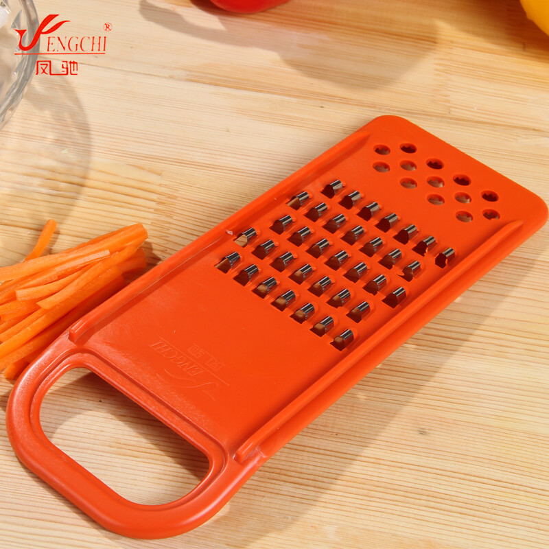 Fengchi Vegetable Slicer Stainless Steel Shredder\/Household Kitchen Cooking Utensils Vegetable and Fruit Grater Liangpi Grater Potato Cucumber Carrot Grater 4mm Orange + Hand Guard