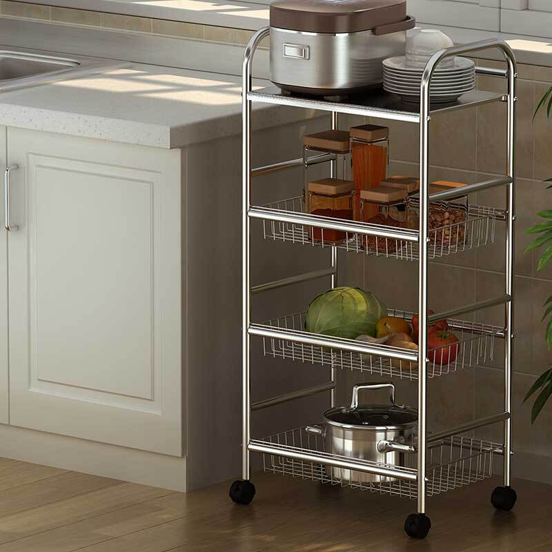 Ai Xin Still 304 Stainless Steel Four Tier Rack Storage Basket Ai Xin Still 304 Stainless Steel Four Tier Rack Storage Basket Vegetable One Plate Three Net Baskets In The Shelf Kitchen Gifts 4