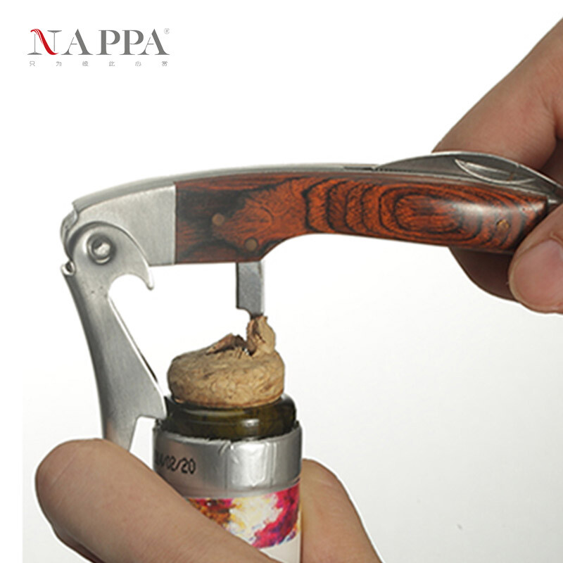 NAPPA Sommelier Stainless Steel Seahorse Knife Bottle Opener Red Wine Accessories Bottle Opener Foldable Multifunctional Wine Knife Pear Blossom Seahorse Knife