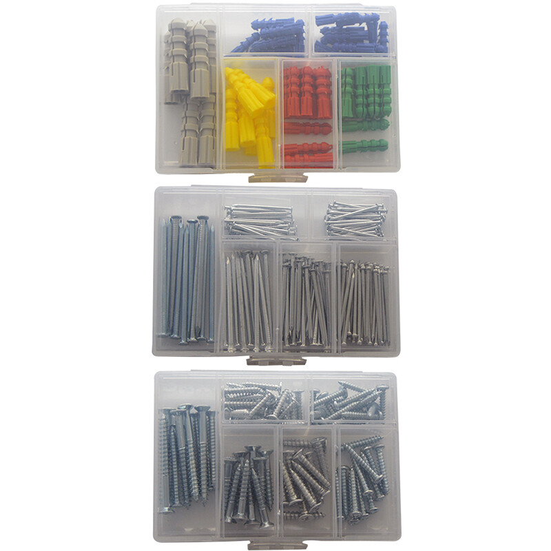 Kraftwell high-strength nylon expansion screws wood nails screws steel nails nail set 320PC NF2674