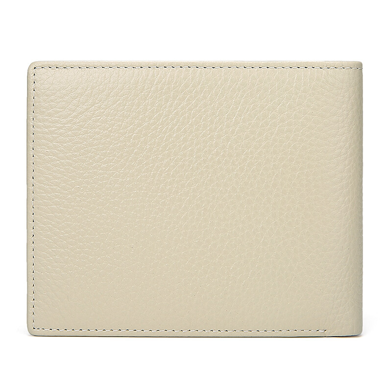 Scarecrow (MEXICAN) first-layer cowhide wallet women's short folding simple women's wallet mini fresh zero New Year gift for girls off-white - horizontal clip