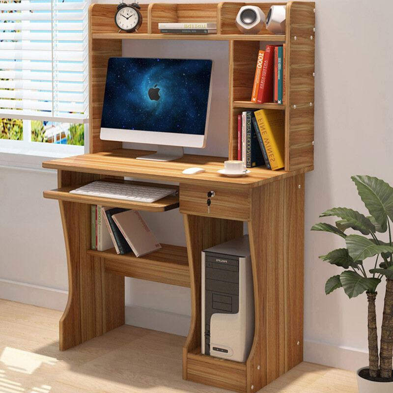Jingdong Home Handsome Fox Computer Desk Simple With Bookshelf Bookcase Wooden Desktop Table Student Study 90cm Large