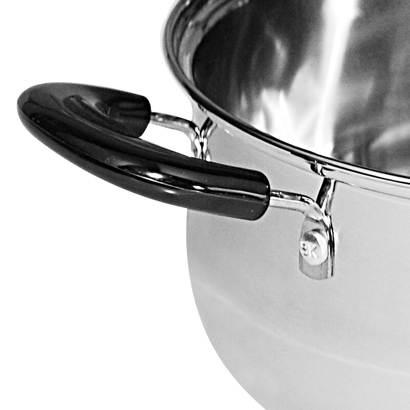 SUPOR soup pot, gas stove, induction cooker, universal 304 stainless steel thickened double-eared small cooking pot, household steaming soup pot for cooking noodles, with steam grid - 24cm