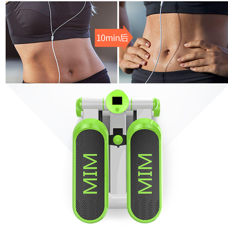 Youmei stepper home weight loss machine, installation-free, multifunctional waist slimming machine, leg slimming machine, treadmill fitness equipment, luxury upgraded model, green + drawstring + mat + lubricant + tools