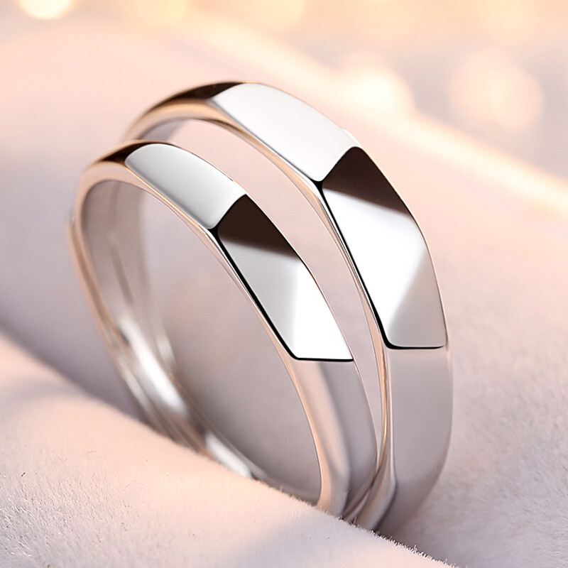 Imitation Diamond Wedding Ring S925 Silver Female Imitation Diamond Wedding Ring S925 Silver Female Tail Men S Live Adjule Jewelry Water Cube