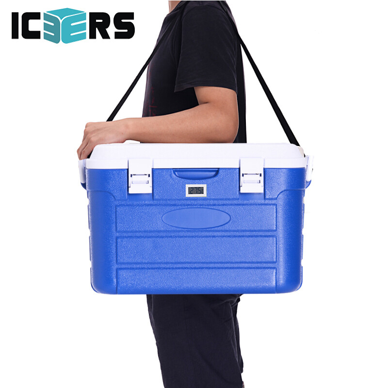 ICERS Eisens 30L outdoor PU insulated box pharmaceutical refrigerator biological reagent safe transfer fresh box cold chain A model blue + strap temperature display (refrigerated 48-72H)