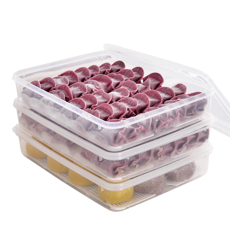 Bailu dumpling box household food-grade kitchen refrigerator storage box organization artifact wonton box fresh-keeping quick-freezing special large size 4 pack