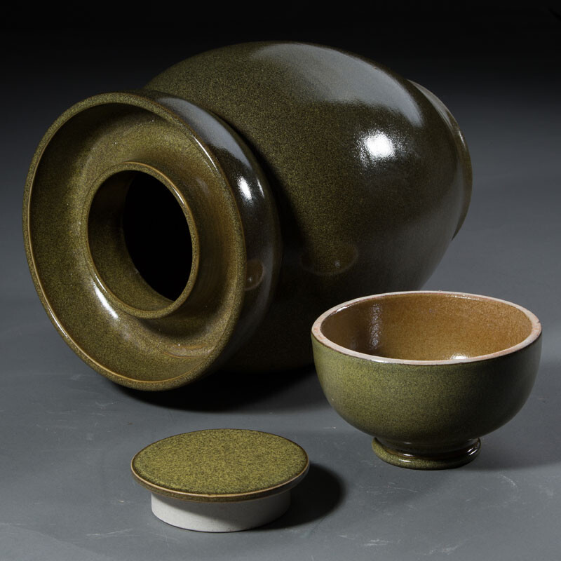 Gantu Gongfang Jingdezhen Ceramic Tea Glaze Art Storage Jar Salted Duck Egg Pickles Pickled Peppers Pickles Pickle Jar Sealed Jar Wine Storage Jar 10 catties