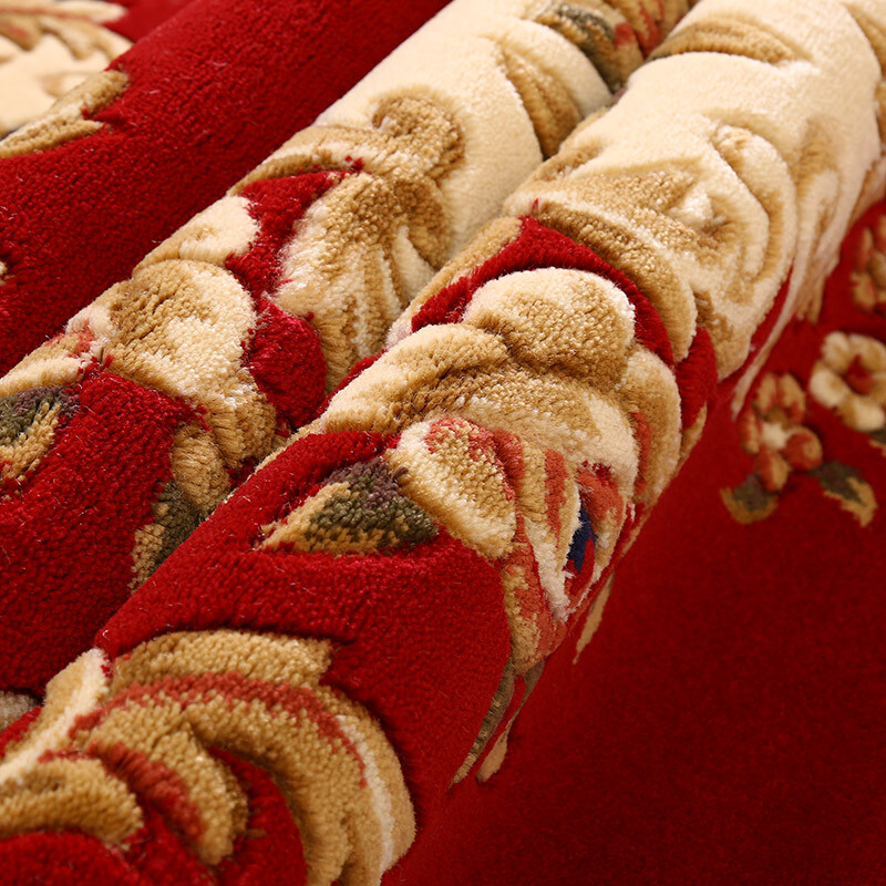 Liyang Carpet Purely handmade three-dimensional cut high-density thickened living room carpet Large bedroom bedside blanket European sofa coffee table blanket LY-55R wine red 1.6 meters x 2.3 meters